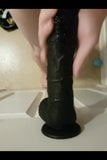 Sissy caged clitty leaking on dildo snapshot 4