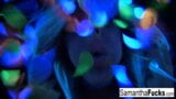 Samantha gets off in this super hot black light solo snapshot 4
