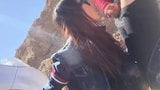 Asian gf BJ & Quickie Outdoors snapshot 16