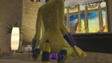 Ankha gets wet in the pool and fingers herself in her room (The Sims 4) snapshot 15