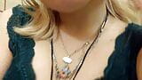 I show at home my naked beautiful breasts and gentle touches. Close-up snapshot 3