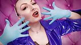 ASMR video hot sounding with Arya Grander - blue nitrile gloves fetish close up video snapshot 5