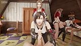 Tifa x aerith 三人行 tifa 被绑在皮带上，同时把你带走 snapshot 2