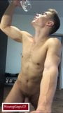 A young pretty boy jerks off, cums and cum eating snapshot 15