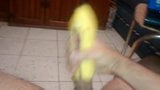 masturbation with banana peel snapshot 1