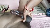 Handjob ball pressing ball Streching helping handjob panis milking wife handjob husband's panis milking snapshot 10