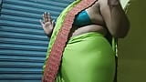 My Indian stepmom dress remove and saree wear my front side I see and record video snapshot 9