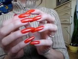 Beautiful orange long nails snapshot 1