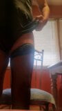 Asspussy in Sexy Sheer Black Panties Takes Another Huge Cucumber & Still Wants More In a Marathon Session!! snapshot 1