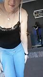 EmmaaaTV  Deutsche Transe PEE, PISS in blue jeans snapshot 1