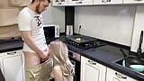 Couple with horny blond bunny fuck in kitchen snapshot 6