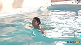 BLACK4K. Athletic black coach tempted into affair with white gal by pool snapshot 3