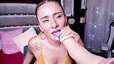 VERY MESSY DEEP THROAT AND GREAT FACIAL OF A VERY WET MOUTH AND A VERY SEXY FACE OF STORMIHART THE LATIN HOT snapshot 15