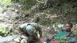Gay soldiers take turns at outdoor oral snapshot 3