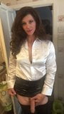 Transsexual dressed in satin blouse snapshot 9