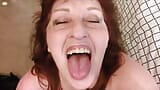 409 Saliva filled video focusing on gaggy sloppy simulated blowjob snapshot 20