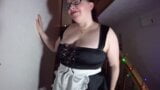 Curvy French Maid shows off her big ass in stockings snapshot 2