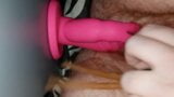 ftm fucking his hairy pussy with another suction cup dildo snapshot 13