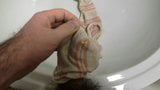 Strike and cum inside my cousin dirty socks on her bathroom snapshot 4