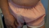 Wanking on pink shiny shorts snapshot 1