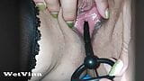 Close up peehole insertion with pissing snapshot 1