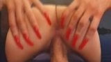 Rare scene with very long red nails snapshot 14