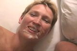 BBC & BWC give blonde MILF a double facial. snapshot 9