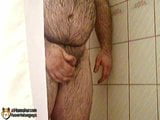 Furry Chubby Bear Strokes His Cock In The Shower snapshot 10