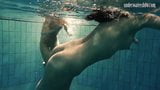 Girls Andrea and Monica stripping one another underwater snapshot 15