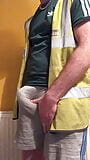 Scally builder shows big bulge, ginger pubes & hard uncut dick snapshot 1