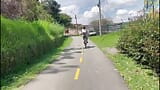 Colombian girl is fucked after taking a ride on her bike with her friend snapshot 1