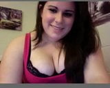 Chubby brunette with big tits on webcam snapshot 1