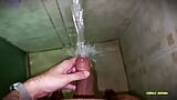 No hands water masturbation. Letting the stream of water fall on my big uncut latino cock until it makes me cum hands free ? snapshot 1