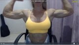 Muscle girl shows veiny arms snapshot 1