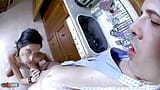 French pornstar Amel Annoga fucking in the kitchen with Kevin White snapshot 5