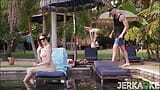 Jerkaoke – Stunning Teen Babe Anny Aurora Takes A Fat Cock By The Pool snapshot 2