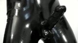 Wearing my Tight, Shiny Latex Pants and Gloves snapshot 5