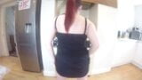 Pregnant showing off baby belly in minidress snapshot 4