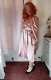 Redhead crossdresser Nottstvslut in vintage satin. snapshot 2