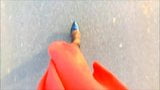 POV Walking in a flared orange skirt and heels snapshot 3