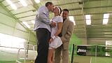 hot threesome at tennis court snapshot 1