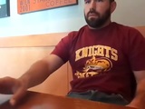 Bearded Bro Public Jerk Off in A Coffee Shop snapshot 2