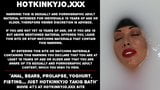 Anal, bears, prolapse, yoghurt, fisting just Hotkinkyjo bath snapshot 1