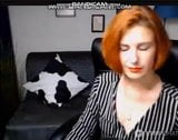 Red head MILF stripping on webcam. snapshot 3