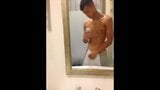 Tan Korean Jerks Off in Bathroom snapshot 1