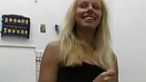 A cute German teen with blonde hair gets her small tits sprayed with cum snapshot 4