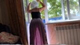Through a transparent milf dress, you can see her ass for anal sex snapshot 3