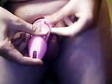 sissy to horny, so put erect penis into pink chastity cage snapshot 6