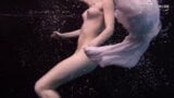 Aqua girl Andrejka underwater stripping and swimming snapshot 14