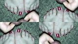 Cumshot on sparkly red toes (Feet Cumshot) snapshot 10